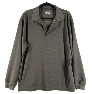 GRAND SLAM Men Polo Shirt Size LARGE Grayish Green Textured Embroidered